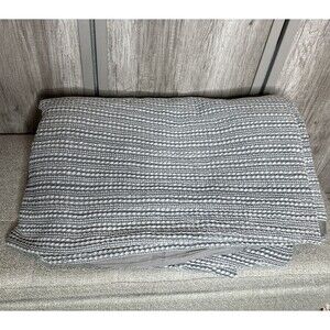 Pottery Barn King Size Duvet Cover Waffle Textured 100% Cotton Gray